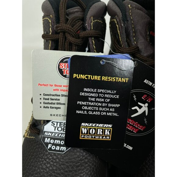 Skechers For Work Mens Burgin Tarlac Steel Toe Boots Relaxed Fit Size 8 Wide Fit - Picture 12 of 16